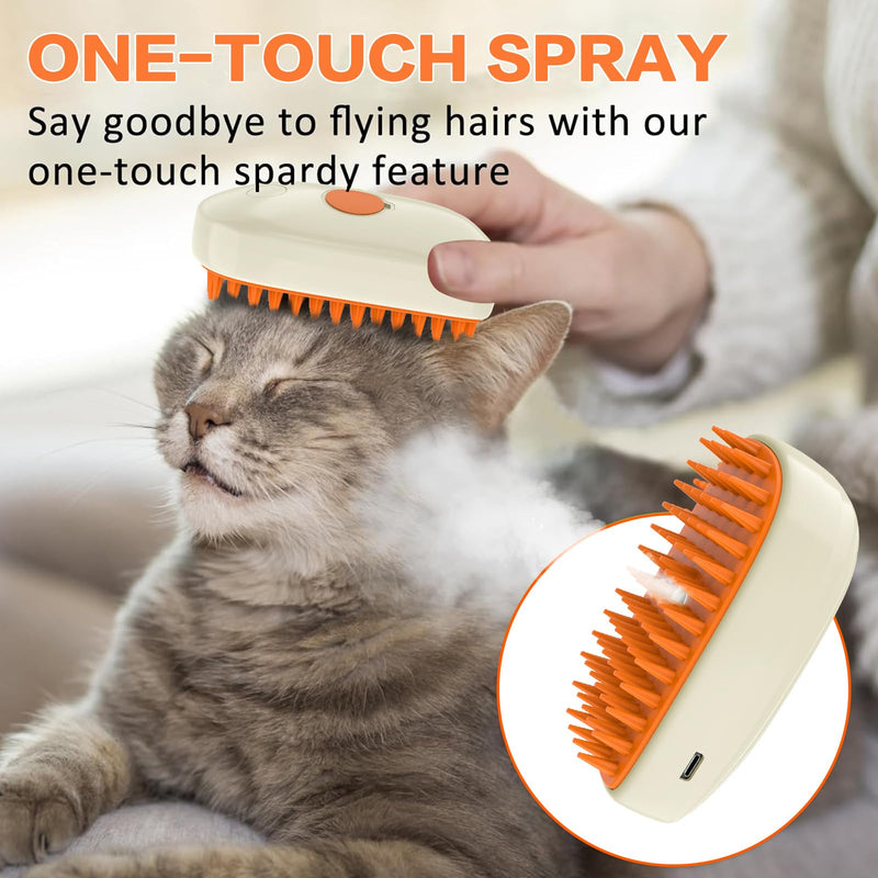Cat brush with steam, 3-in-1 steam brush cat Steamy Brush cat steam brush for cats with spray cat brush with water cat steam brush grooming brush for cats and dogs for hair removal - BeesActive Australia
