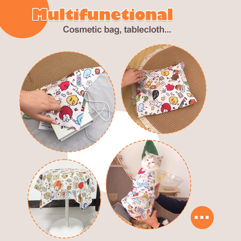Cat Grooming Wrap, Cat Wrap Self-Adherent, Anti-Scratch Anti-Bite, Anti-Escape Grooming Bag for Cats Nail Clipping, Ear Cleaning, and Teeth Brushing (19.7 × 19.7" Paw Prints) 19.7 × 19.7" Paw Prints - BeesActive Australia
