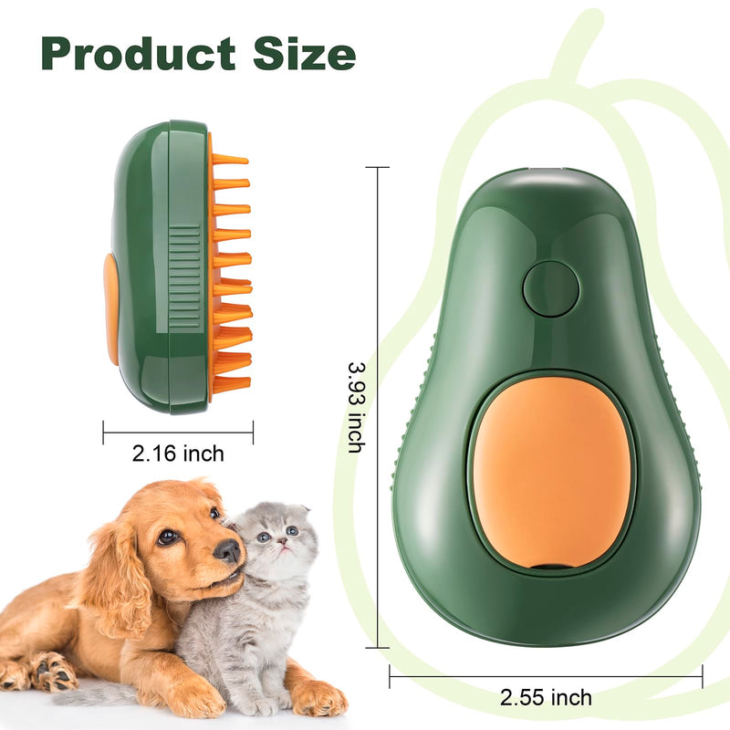 Cat Steam Brush for Indoor Cats, 3 In1 Cat Brush for Shedding, Portable Pet Hair Removal Tool for Cat and Dog, Deshedding Cat Brush Grooming Supplies Green - BeesActive Australia