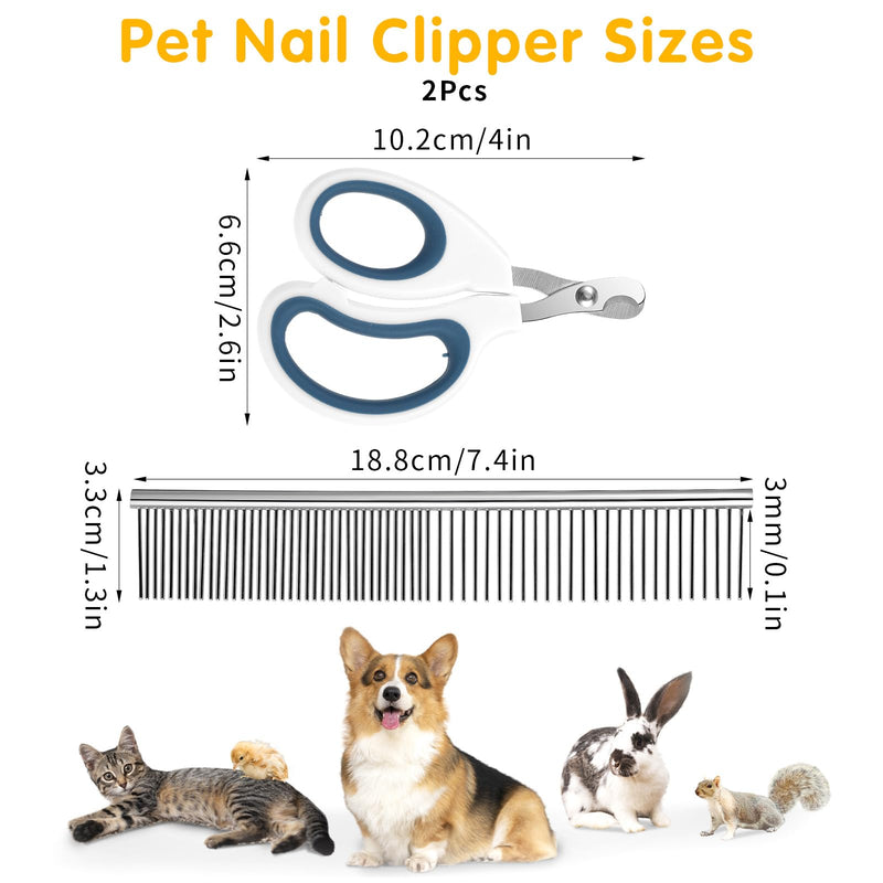 Cat claw scissors, cat nail clippers, stainless steel cat claw cutter, safety cat claw cutter with stainless steel hair comb for dogs, cats, small animals, beginners, professional cat care - BeesActive Australia