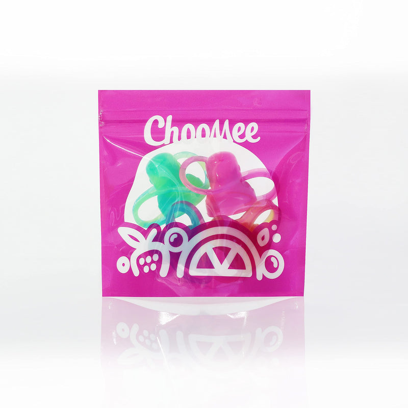ChooMee SoftSip Food Pouch Top | Baby Led Weaning | No Spill Flow Control Valve, Protects Childs Mouth, 100% Silicone, BPA Free | Swirl Colors, 4 CT - BeesActive Australia