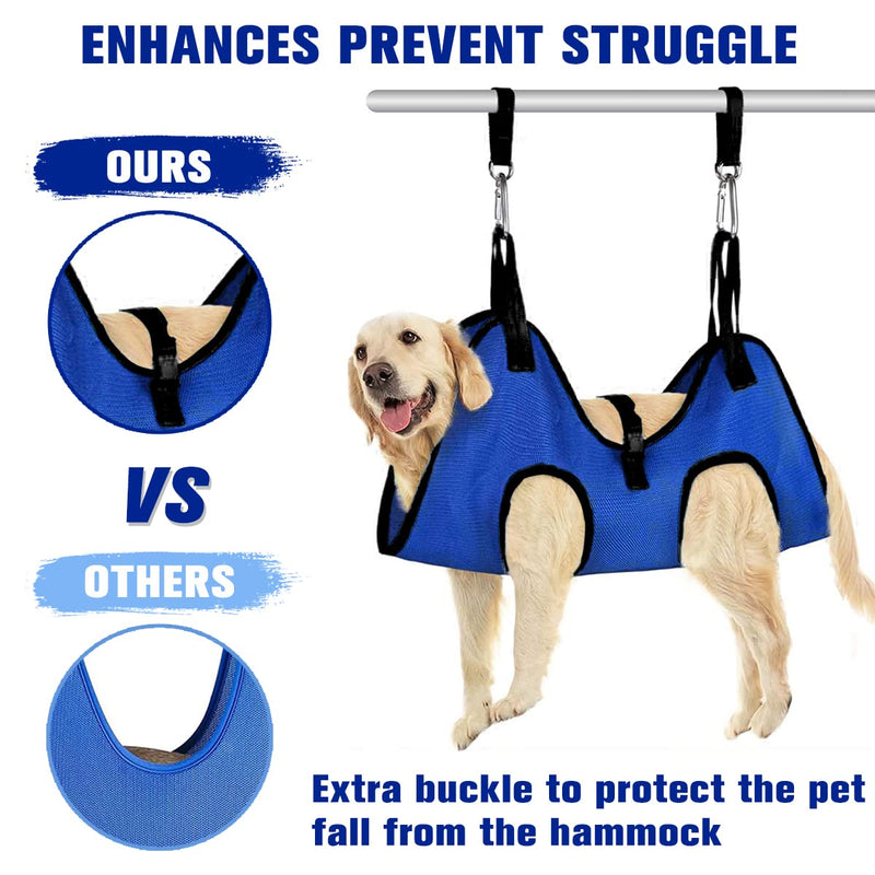 Pet Dog Grooming Hammock for Nail Trimming,Dog Restraint Hanging Harness for Nail Clipping,Dog Grooming Sling for Large Dogs with Nail Clippers/Nail File/Pet Comb,Claw Care(XXL for 90lb) XXL for 90 LB