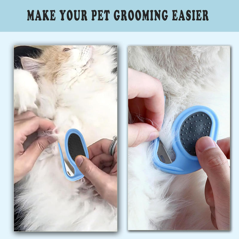 Pack of 2 knot comb hair removal tool, pet knotting comb, detangling knife cat with steel blade, grooming cat, for removing matted and loose hair - BeesActive Australia