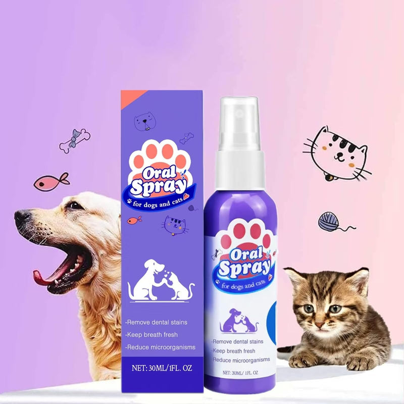Petry Oral Spray for Dogs - Petry Teeth Cleaning Spray for Dogs and Cats, Pet Breath Freshener Spray Care Cleaner, Oral Spray for Pets, Dog Dental Spray Reduces Plaque & Tartar Buildup (2pcs) 2pcs