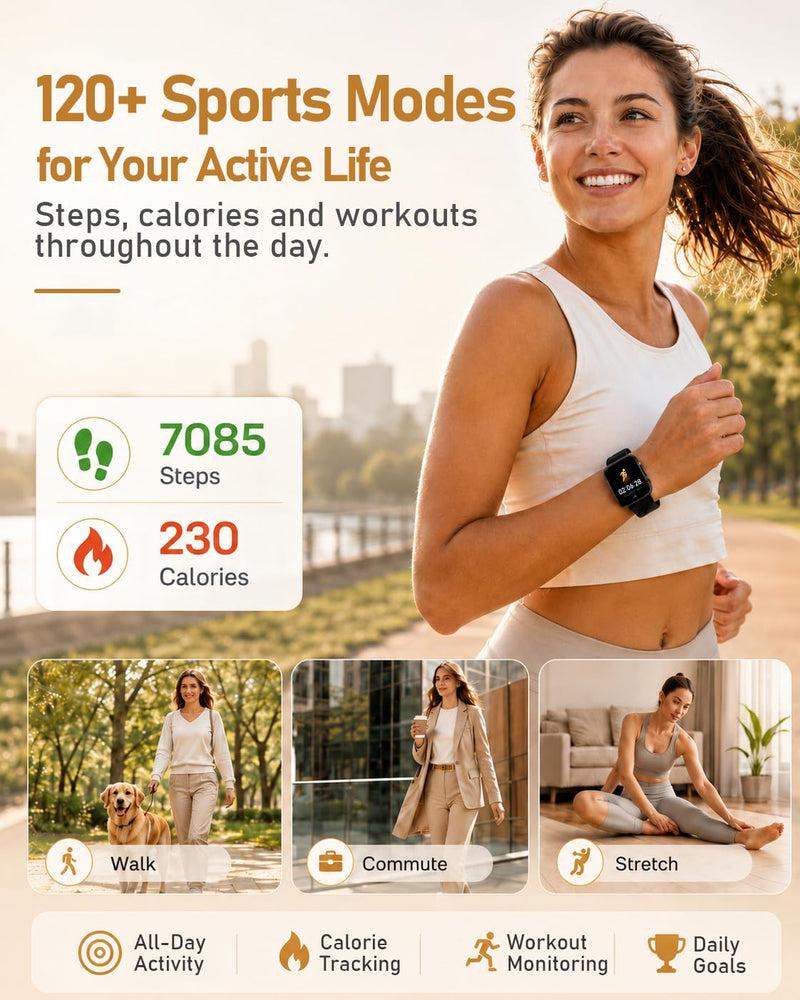 MorePro Health Fitness Tracker Smart Watch with 24/7 Heart Rate Monitor Urban Bronze