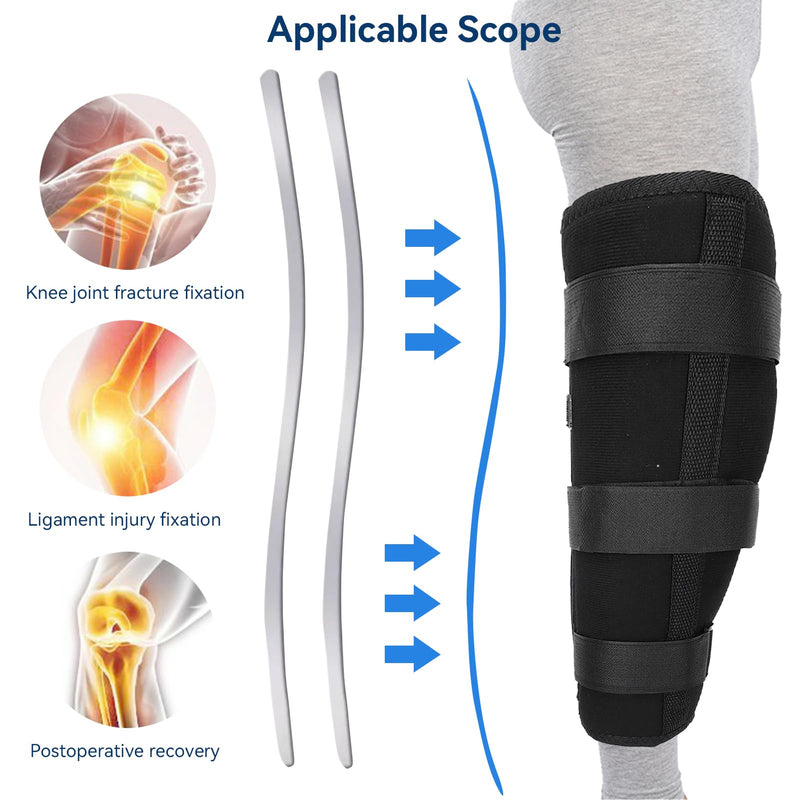 Calf Fixed Stabilizer, Comfortable Calf Support Strap Splint Tibia and Fibula Protector Shank Fracture Fixation Strap for Men and Women(M) M