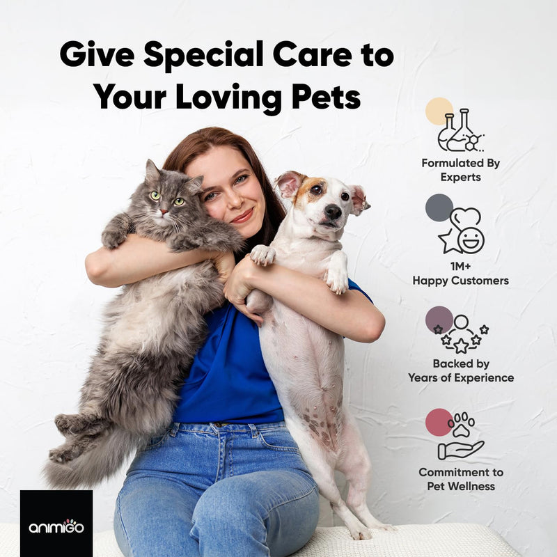 Glucosamine for Dogs & Cats With Chondroitin (1075mg) - 180 Capsules - Hip & Joint Supplement for Dogs & Cats of All Ages - With Turmeric, Ginger, Vitamin C & Rosehip - Cats & Dogs Joint Care