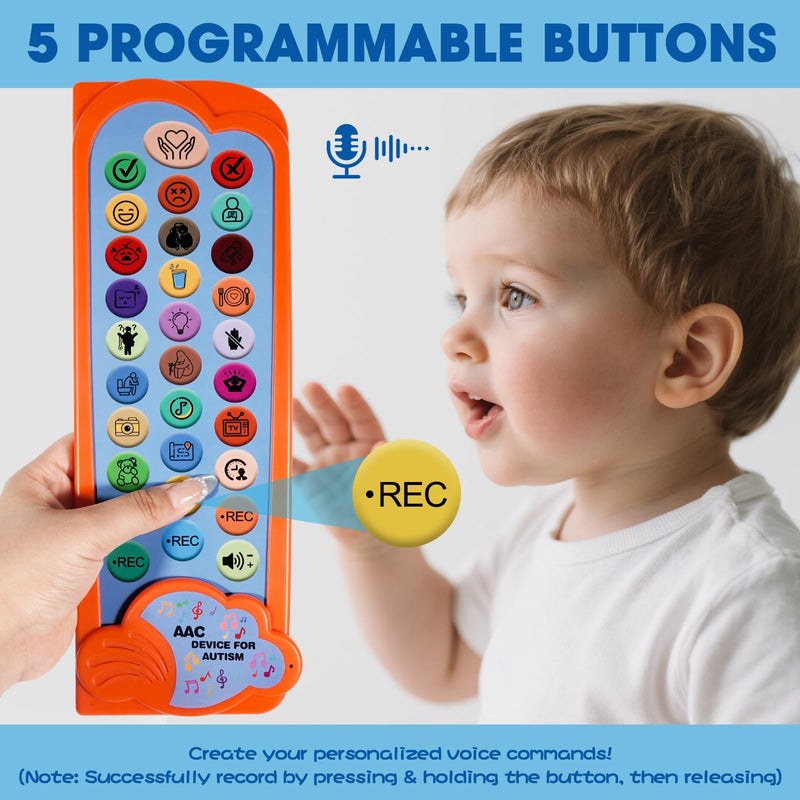 AAC Device for Autism Communication Device for Nonverbal Kids & Adults, Non Verbal Communication Tools for Speech Therapy, Autism Talking Aids with 5 Programmable Buttons & Adjustable Volume - BeesActive Australia