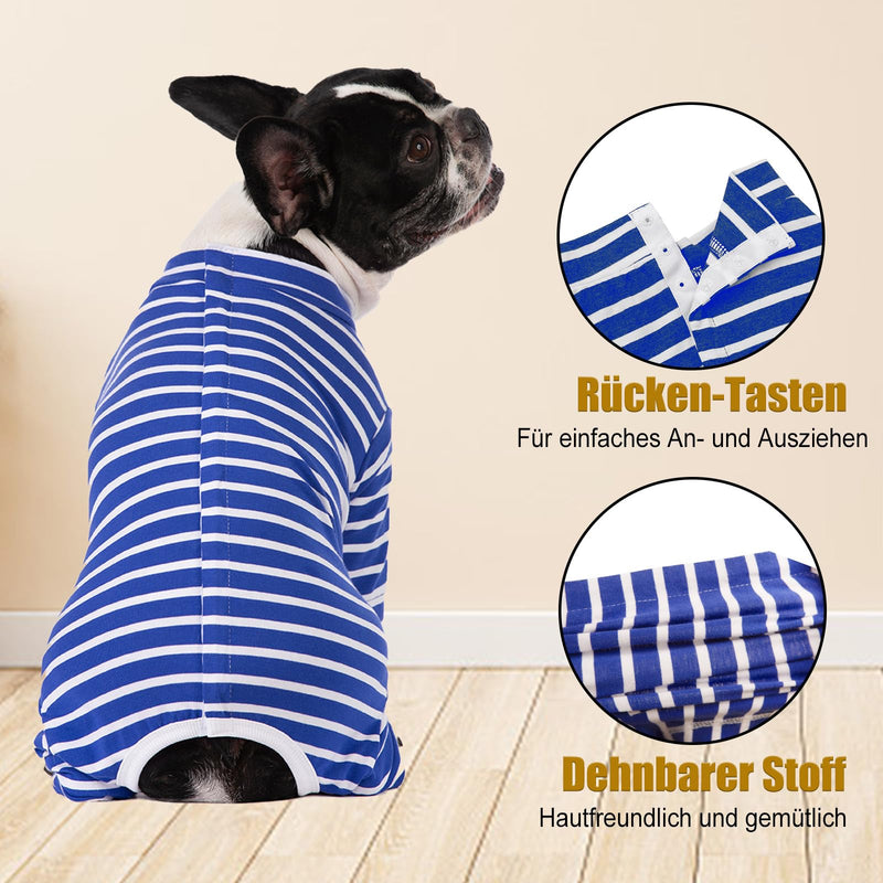 Axcimond Op Body Dog Long-Sleeved Dog Bodysuit After Surgery for Small Medium Dogs Castration Dog Female Male Puppy Pajama Bodysuit After Surgery Dog Wound Protection Anti Leak Operation Body Dog M Blue - BeesActive Australia
