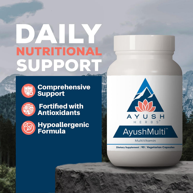 Ayush Herbs Ayush Multi, Multi Vitamin Capsules, 90 Servings | Multivitamin with Iodine & Zinc for Men & Women, Daily Vitamin & Mineral Support for Adults