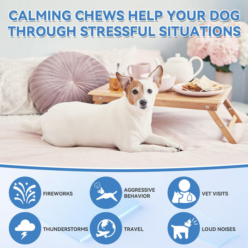 WEALLIN Calming Chews for Dogs, Dog Calming Chews with Organic Hemp Seed Oil & Powder, Soft Calming Treats for Stressful Moments, Travel, Thunder, Fireworks, Chicken Flavor, 200 Chews