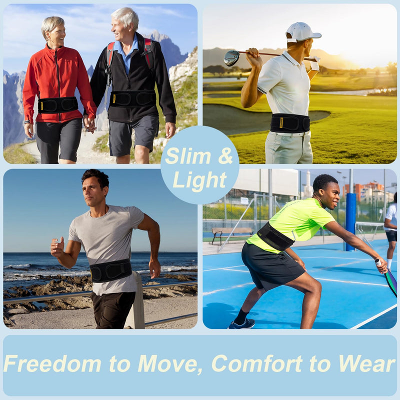 cybryeh Thin & Lightweight Back Brace for Lower Back Pain Relief – Slim, Breathable Back Support Brace for Sciatica, Herniated Disc – Adjustable Lumbar Support Belt for Men & Women, All Day Comfort M(Waist:32''-42'')