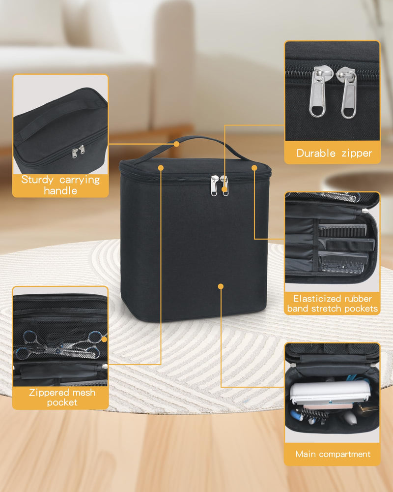 Pet Grooming Bag, Dog Cat Grooming Supplies Organizer Bag Pet Hair Removal Trimming Cleaning Tool Kit Storage Bag (Black) Black - BeesActive Australia