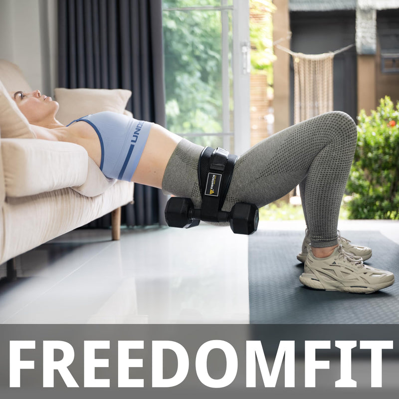 Exercise Hip Thrust Belt with Slip-Resistant Padding - Easy to Use with Dumbbells, Kettlebells, or Plates - Protects Your Hips for Gym, Home Workouts, or On the Go Black