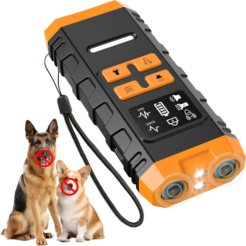 2026 Upgraded Anti Barking Device for Dogs, Ultrasonic Dog Bark Deterrent, Dog Bark Deterrent Devices, Best Anti-Barking Device, 4 Modes & LED Light & LCD Screen Portable Indoor & Outdoor Black