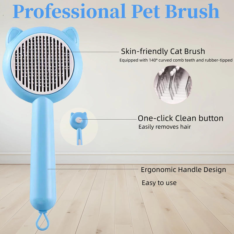Cat Brush for Shedding，Pet Grooming Brush for Cats & Dogs，Cat Hair Brush with Self Cleaning Button,Deshedding Brush Easy to Removes Loose Fur - BeesActive Australia