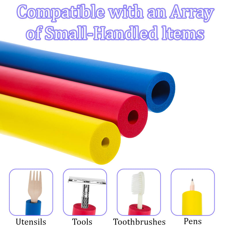 9PCS Foam Grip Tubing Foam Tubes Grip Aid Padding Tube Built Up Utensils Handle Adaptive Utensil Foams Tubing Comfort Grips for Elderly Disabled Arthritic Handicapped Utensils Tools Pens