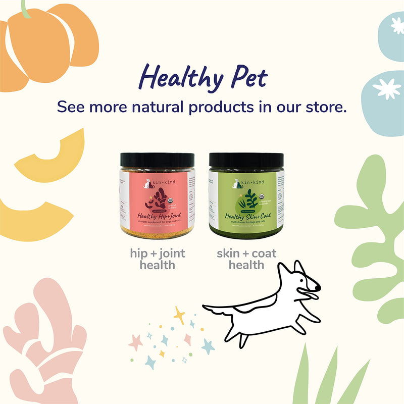 kin+kind Organic Pumpkin Powder for Dogs & Cats for Healthy Poop - Made in USA - Natural Pumpkin Powder Formula w/Flax Seed, Ginger, Turmeric & Coconut - Nutritional Supplement - Small 4oz 4 Ounce - BeesActive Australia