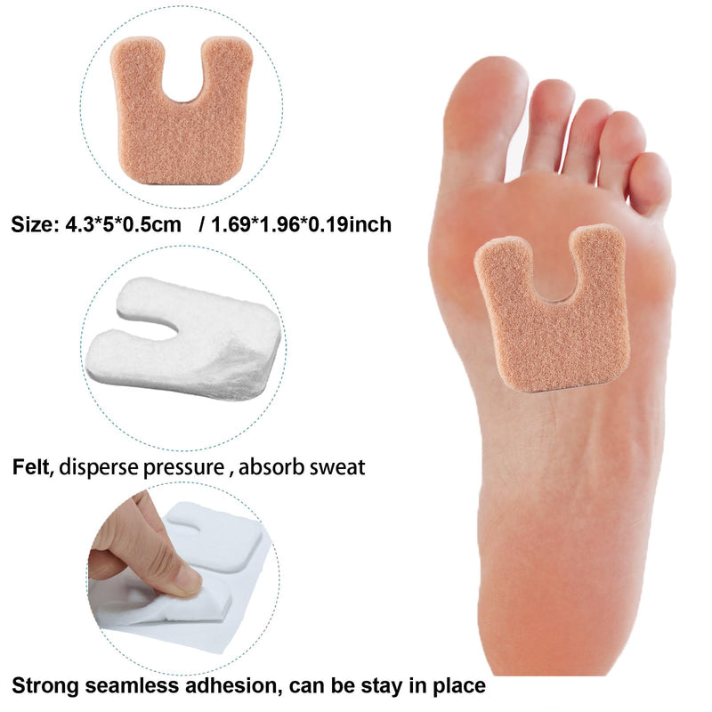 Cushioned Foot Pads with Thick Moleskin - 20 Pieces Meta Pads & Cushions for Metatarsal Areas - For Calluses, Heels & More - BeesActive Australia