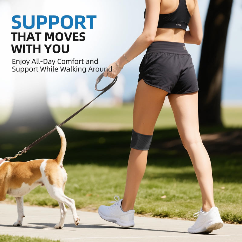 CAMBIVO Patella Tendon Support Knee Brace for Women & Men, Adjustable Knee Strap with Gel Pad & Side Stabilizers, Breathable Lightweight Knee Support for Running, Training & Daily Use (Black, S/M) Black - BeesActive Australia