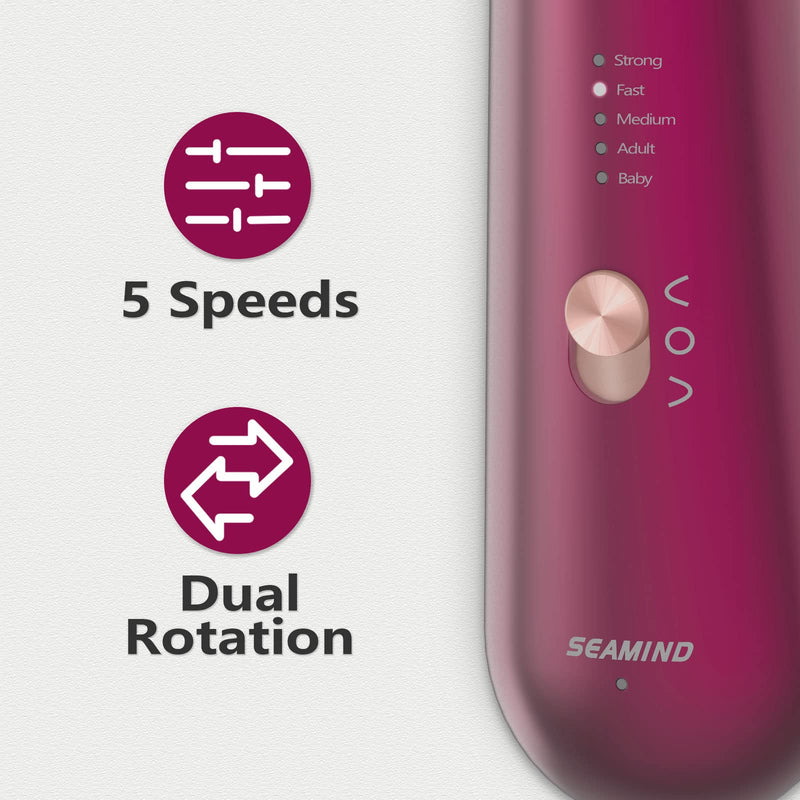 Professional Manicure Pedicure Set - Cordless Electric Foot Nail Care Trimmer Buffer Tools - 5 Speeds, Rechargeable, Thick Nails (Red) Red - BeesActive Australia