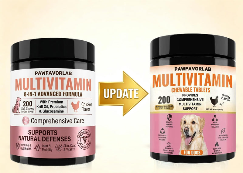 Dog Multivitamin Chewable Tablets (200 Count) – 24 in 1 Chicken Flavor Daily Dog Supplements & Vitamins with Glucosamine, Pumpkin, Krill Oil, Chondroitin, Probiotics & Omega-3 for Dogs of All Ages