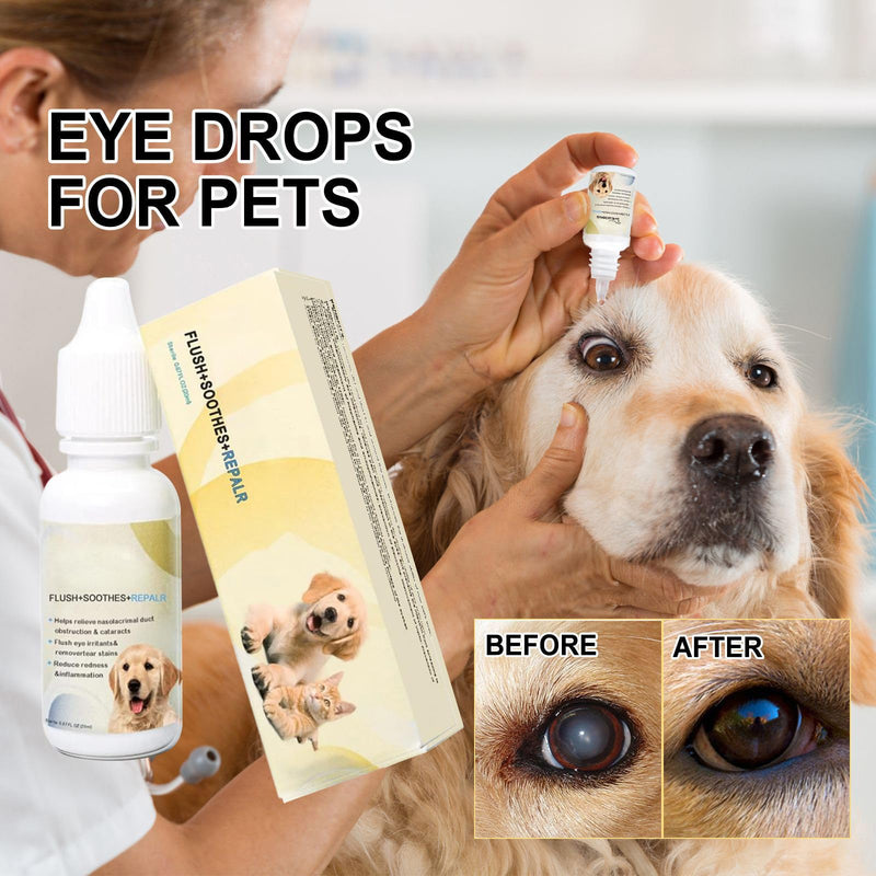Pack of 2 Eye Drops for Dogs and Cats, Eye Drops for Pets, Gentle Eye Care for Removing Tear Stains, Relieves Itching, Reduces Eye Redness, Ideal for Sensitive Animal Eyes