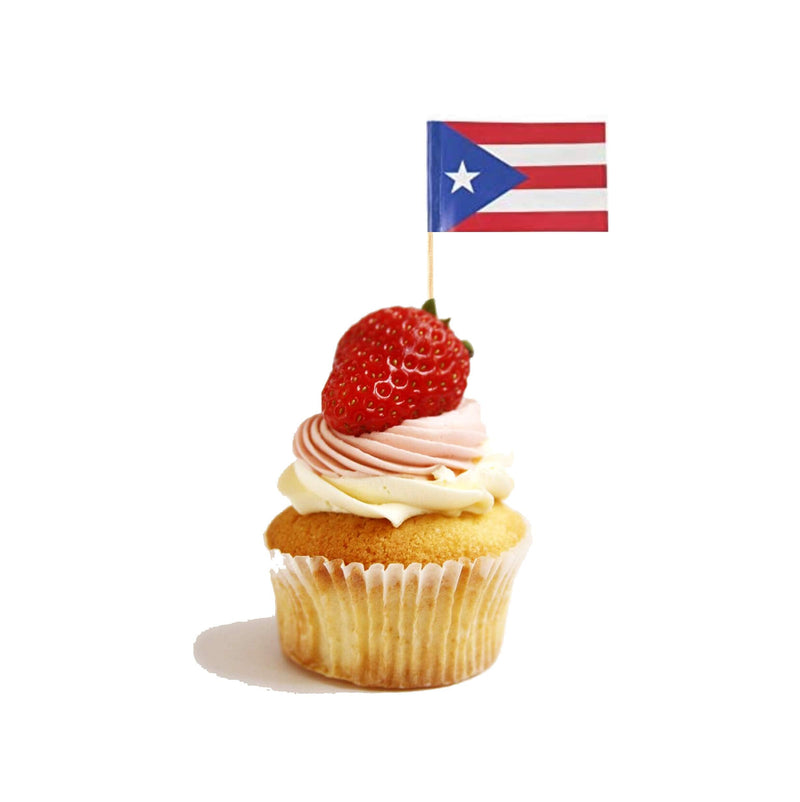 JAVD CYPS 100 Pcs Puerto Rico Flag Puerto Rican Toothpick Flags, Small Mini Stick Cupcake Toppers Puerto Rican Flags,Country Picks Party Decoration Celebration Cocktail Food Bar Cake Flags - BeesActive Australia