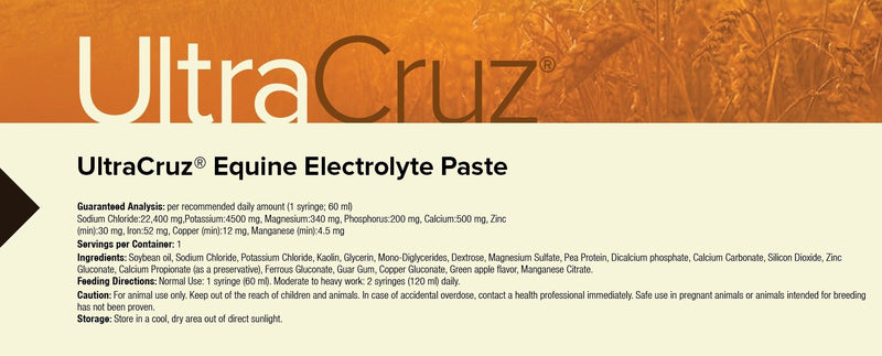 UltraCruz sc-516041 Equine Electrolyte Supplement for Horses, 60 ml, Paste - BeesActive Australia