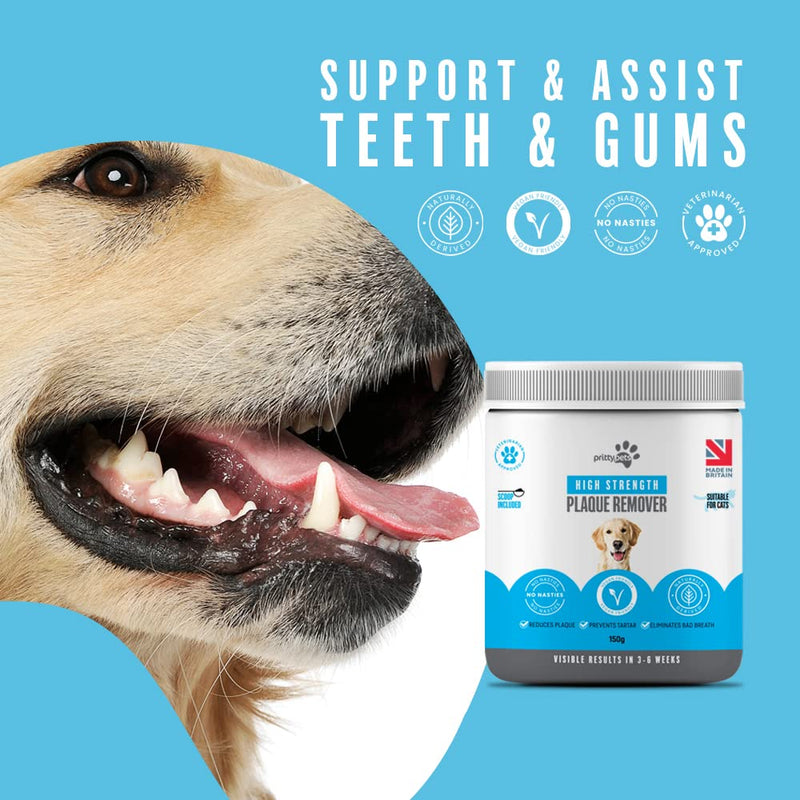 Plaque Off Powder for Dogs and Cats – 100% Natural Dental Care, Helps Reduce Tartar & Bad Breath, Easy Food Topper for Daily Oral Hygiene, Dog Plaque Remover for Teeth (150g) 150g
