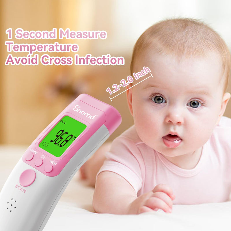 Digital Non-Contact Infrared Forehead Thermometer for Adults, Kids, and Baby, 3-in-1 Medical Grade Thermometer with Fever Indicator, Instant Reading, Backlit LCD Display JXB-183