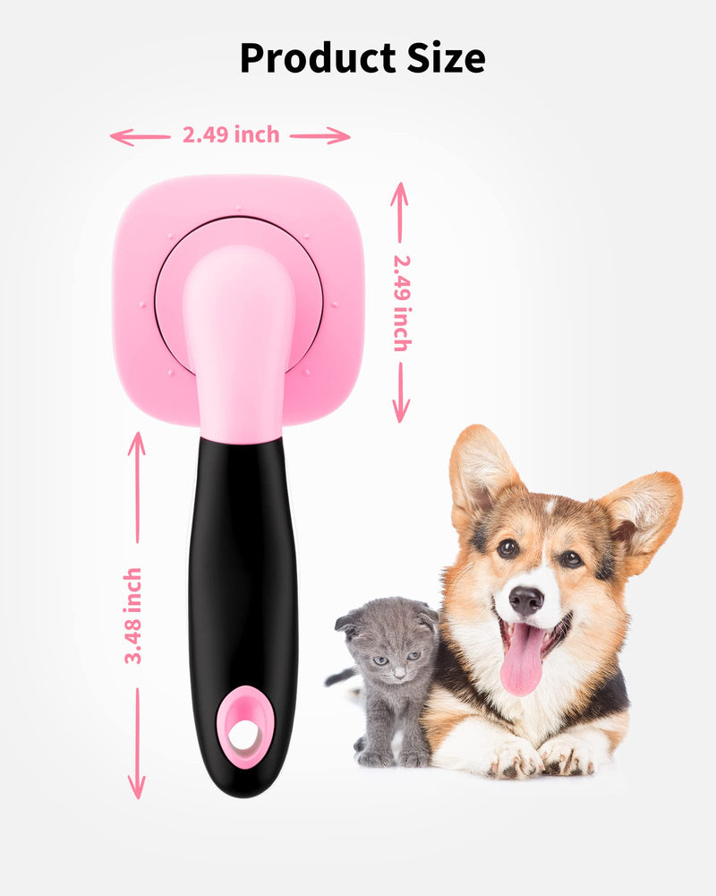 Glendan Dog Brush & Cat Brush- Slicker Pet Grooming Brush- Shedding Grooming Tools(Pink) Small Pink - BeesActive Australia