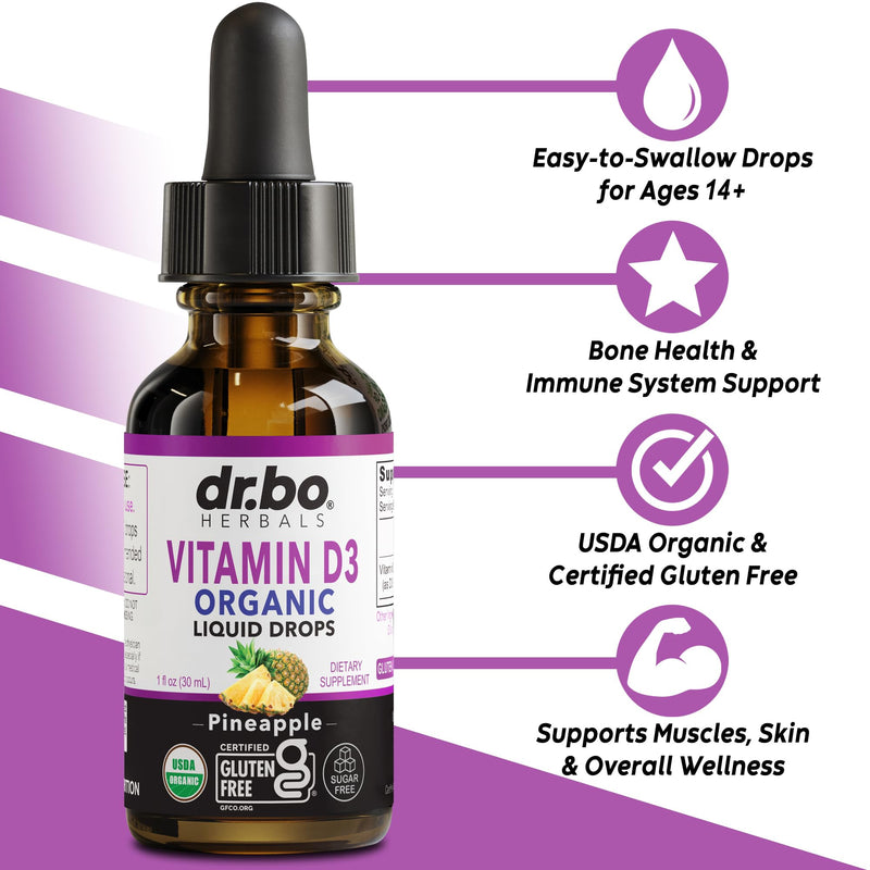 Vitamin D3 Liquid Drops Organic - Vegan VIT D Liquid Vitamin D for Adults & Kids Oil 4000 IU Vegan Organic D3 Drops Sublingual Supplement - Immune & Bone Health VIT Supplements, Non-GMO 30 Servings