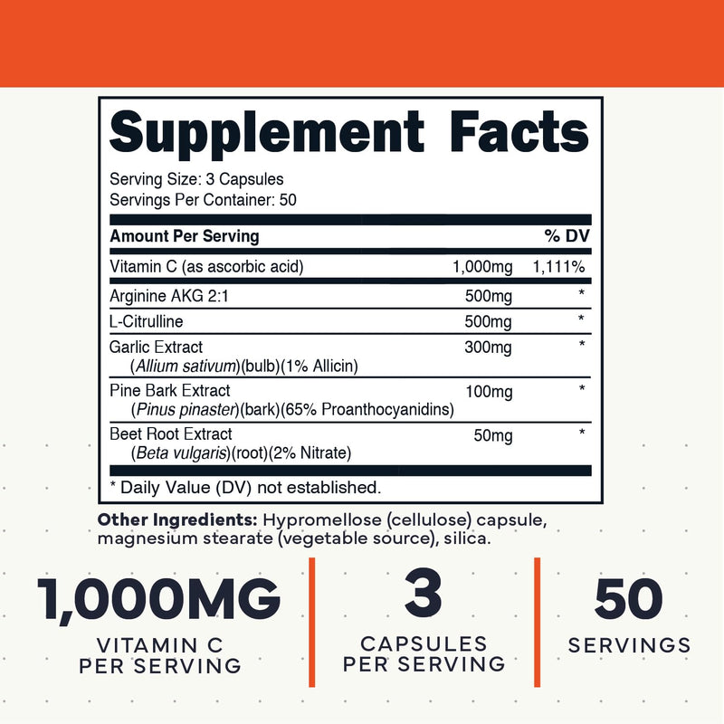 Type Zero Nitric Oxide 6X Booster, 150 Veggie Capsules - Natural Supplement - Beetroot, Arginine AKG, Citrulline, Pine Bark, Garlic & VIT C | Nitrous Oxide (Pack of 2) 150 Count (Pack of 2)