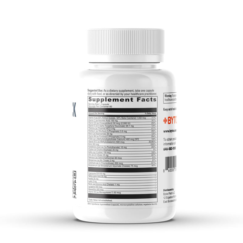 Bytox Daily Vitamin Multivitamin for Adults, 60 Capsules | 27 Essential Vitamins & Minerals, Energy, Metabolism, Heart, Bone, & Immune Support, Vegetarian, Gluten-Free