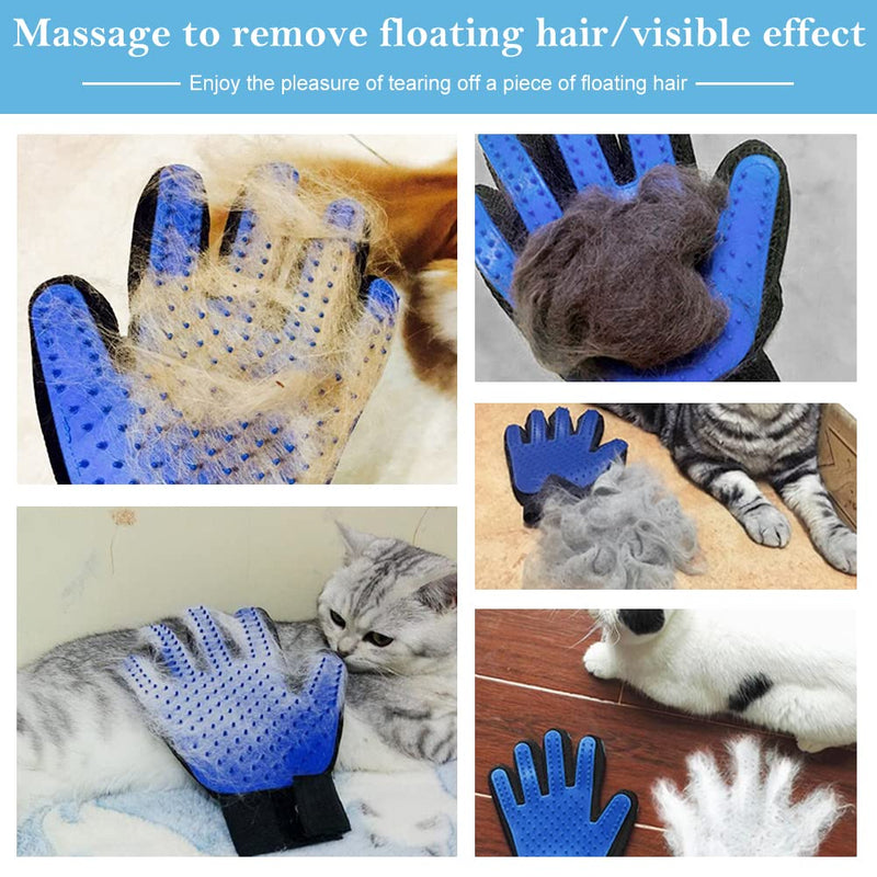 Washing glove for cats, cat gloves, cat glove grooming, cat glove brush, grooming glove made of silicone glove, cat brush, dog brush, grooming glove for pets, 1 blue - BeesActive Australia