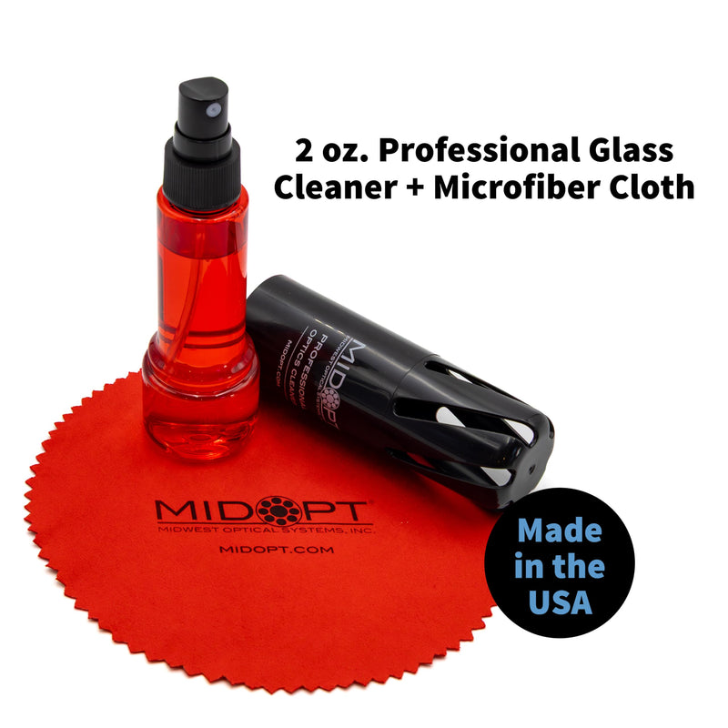 Professional Optics Cleaning Solution and Microfiber Cloth, for Clean and Smudge-Free Lenses, Convenient Tube for On-The-Go, 2 oz (59.1 mL), POC1