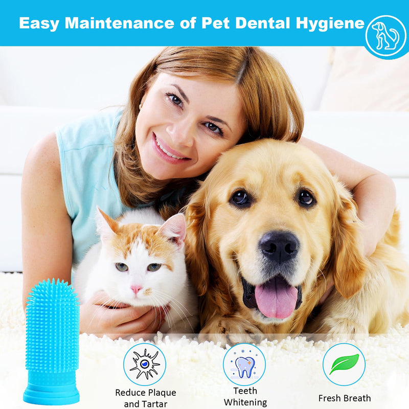 Pack of 10 Dog Toothbrushes, 360º Dog Toothbrush Finger Toothbrush Cat, Silicone Pets Teeth Cleaning Toothbrush Kit for Dogs, Puppies, Cats & Small Pets Dental Care - BeesActive Australia