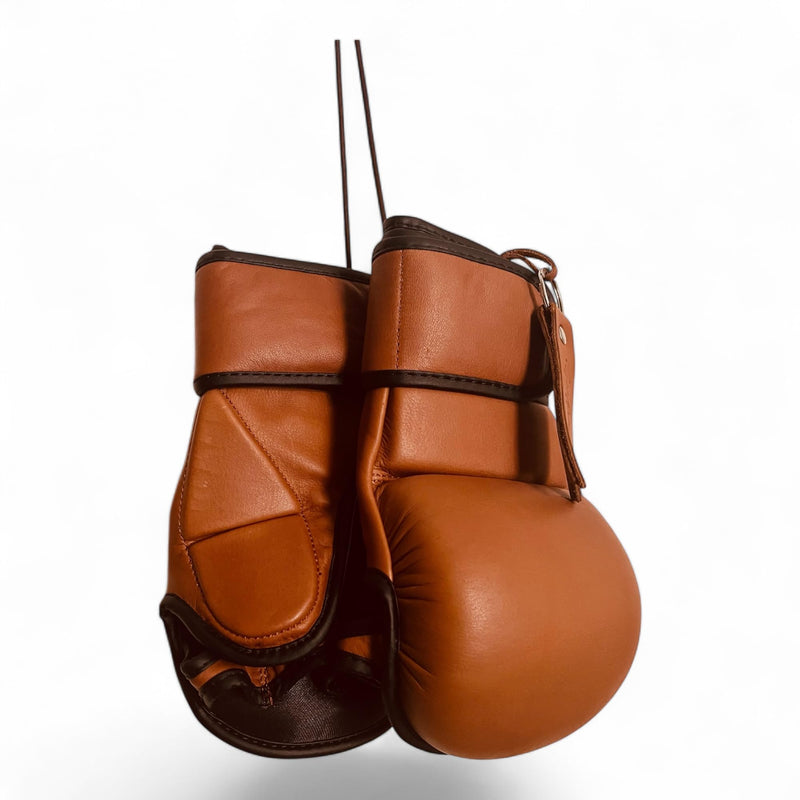 Shooter MMA Gloves - Size L | PRO Version | 100% TAN Leather Vintage Training Boxing I Geoffrey