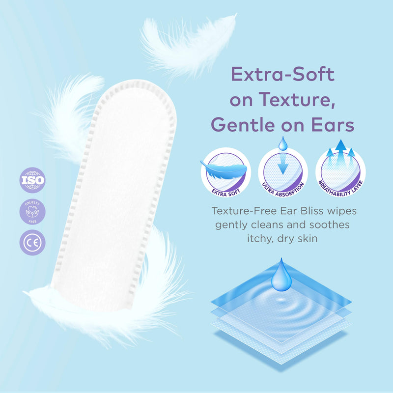 Dog Ear Cleaner Wipes - Vet Formulated Cleanser for Dogs - Ear Itching, Dissolves Wax, Dirt & Odor with Coconut Oil & Aloe Vera (50 Finger Wipes) 50 Finger Wipes - PawsPlanet Australia