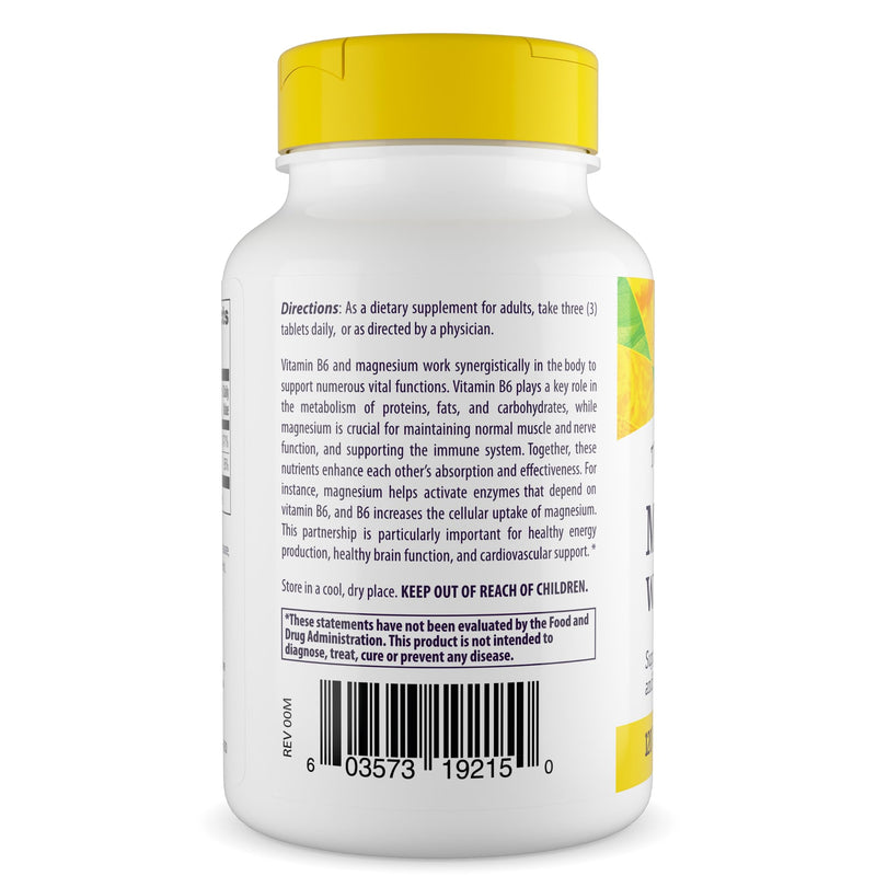 Healthy Origins Magnesium & Vitamin B6, Non-GMO, 120 Tablets