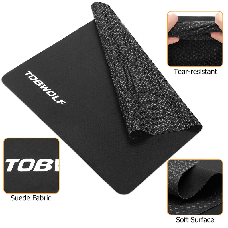 TOBWOLF 1PCS Premium Pilates Reformer Mat Towel, 39in x 24in Non-Slip Pilates Mat Cover, Lightweight - Soft Surface - Rubber Backing, Sweat-Wicking and Quick-Drying Reformer Cover For Yoga Enthusiast Pilates Reformer Mat Towel - Black