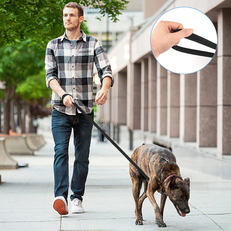 Towing leash 10m for dogs, long dog leash for training and outdoors, training leash for small to large dogs, robust nylon dog leash with hand strap and D-carabiner (black) black - BeesActive Australia