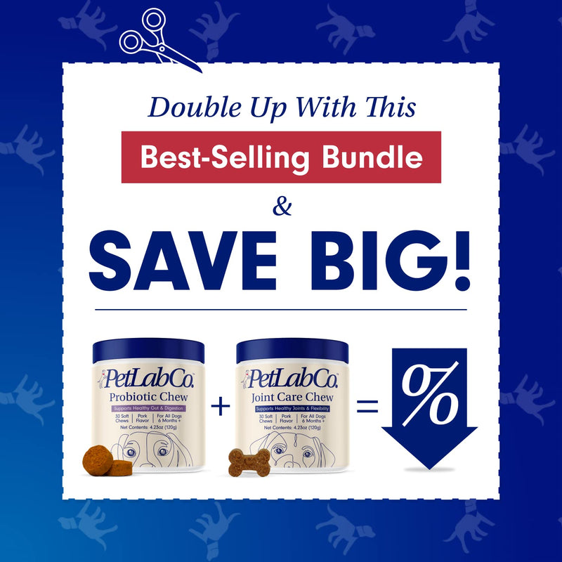 PetLab Co. – Mobility & Gut Health Bundle: Dog Probiotic for Gut Health, Healthy Yeast Production, & Seasonal Allergies 30 Count & Joint Supplement for Dogs Supporting Mobility & Occasional Stiffness - PawsPlanet Australia