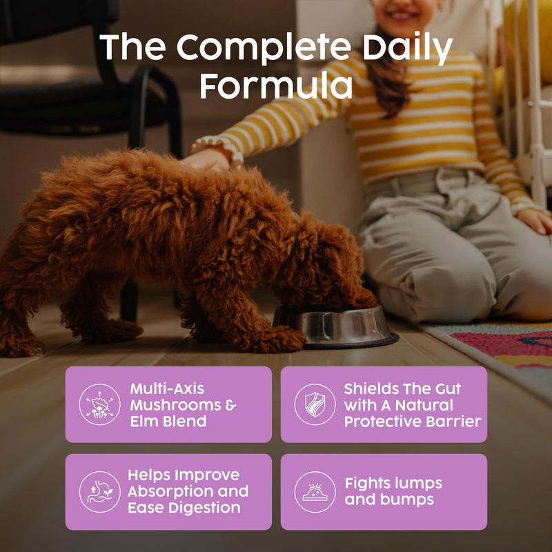 Turkey Tail Mushroom for Dogs - 100g Powder Supplement for Immune & Gut Health Support, Rich in Beta-Glucans, Adaptogenic Superblend with Slippery Elm for Dogs Digestion & Microbiome Balance
