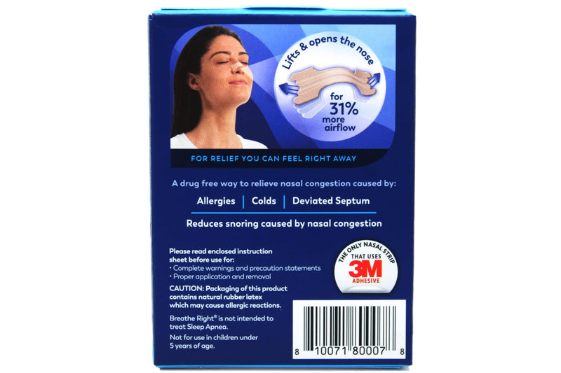 Breathe Right Nasal Strips, Large, Tan, 120-Count Pack (4 Packs of 30) - BeesActive Australia