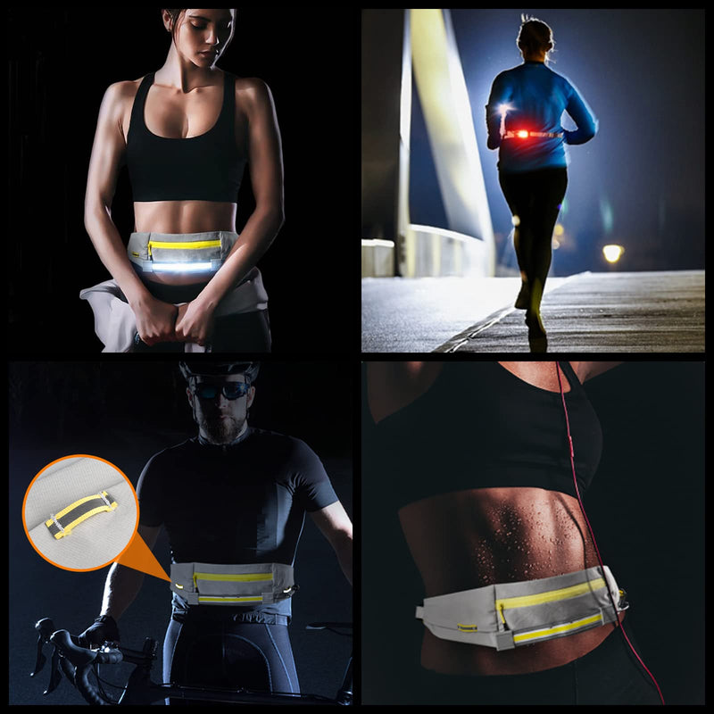 LUXNOVAQ Running Lights - Rechargeable Wide-Angle Running Belt, 1000 Lumen Adjustable Reflective Led Fanny Pack, Safety Lights for Walking, Jogging