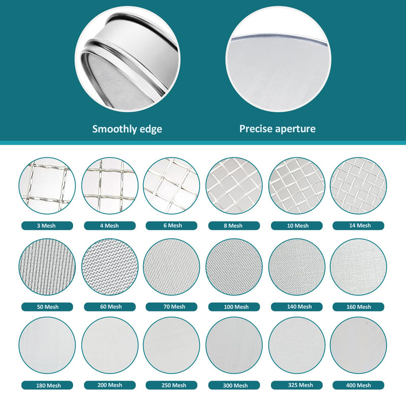 304 Stainless Steel Lab Sieve Screen Mesh, 120 Mesh (0.125mm) Aperture Test Sieve, 12Inch(30cm) Diameter Economy Standard Analysis Sample Test Sieves for Industrial Laboratory Homes 120Mesh(0.125mm)/Ф12in/30cm - BeesActive Australia