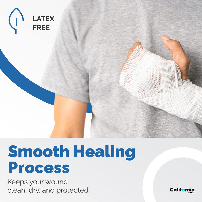California Basics, Gauze Bandage Rolls with Tape (Pack of 36) - 4 Inch x 4 Yards Stretched Gauze Bandage, Breathable Gauze Wrap Used for First Aid Wound Care & Dressing, Bulk Gauze Rolls 4 Inch 36 Pack - BeesActive Australia