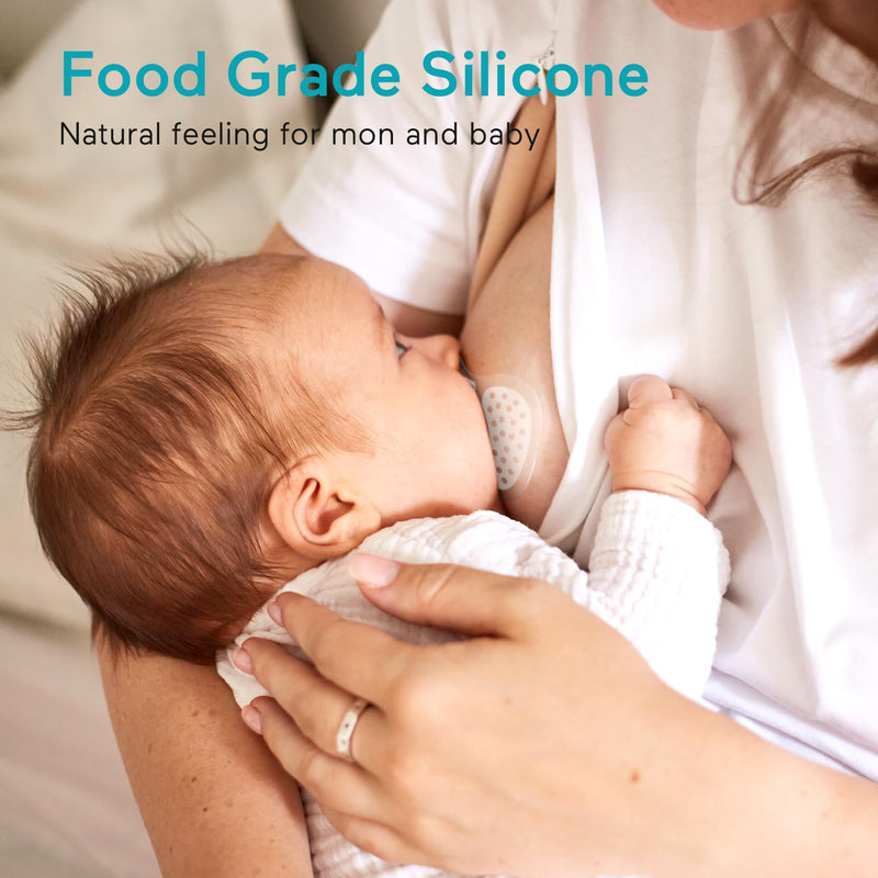 Paruu Contact Nipple Shields, Butterfly Breastfeeding Nipple Shields for Protecting Sore, Flat or Inverted Nipples, 100% Food-Grade Silicone, Made Without BPA/BPS, Include Carry Case (20mm) 20mm - BeesActive Australia